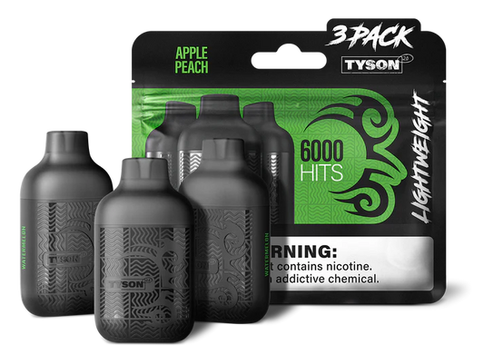 APPLE PEACH TYSON 2.0 VAPE Lightweight 3 Pack