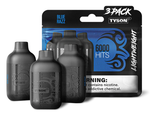 BLUE RAZZ TYSON 2.0 VAPE Lightweight 3 Pack