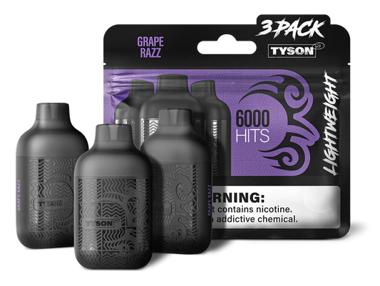 GRAPE RAZZ TYSON 2.0 VAPE Lightweight 3 Pack