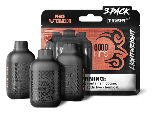 PEACH WATERMELON TYSON 2.0 VAPE Lightweight 3 Pack