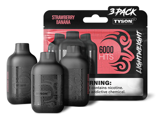 STRAWBERRY BANANA TYSON 2.0 VAPE Lightweight 3 Pack