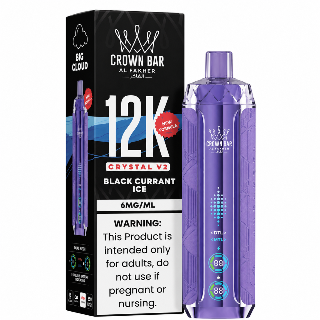 Black Currant Ice AL Fakher Crown Bar Crystal V2 Vape