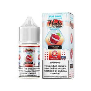 Fuji_Apple_Freeze_Hyde_Pod_Juice_TFN_Salt Vape juice bottle and packaging with 'Hyde' branding on a white background