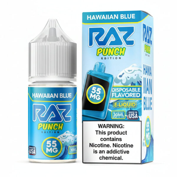RAZ Punch disposable e-liquid bottle and packaging on a white background