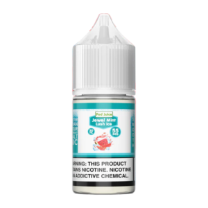 Jewel_Mint_Lush_Ice_fb3a9d82-624f-48eb-b847-9ab11e75aba5 Vape juice bottle with label on a white background