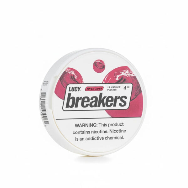 Lucy_Breakers_Nicotine_Pouches_-_Apple_Cider Pack of Breakers by Lucy on a white background