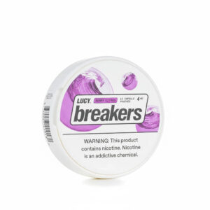 Lucy_Breakers_Nicotine_Pouches_-_Berry_Citrus Pack of Breakers Lucy berry citrus nicotine pouches on a white background