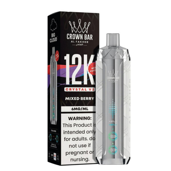 Mixed Berry AL Fakher Crown Bar Crystal V2 Disposable Vape 12000 Puffs