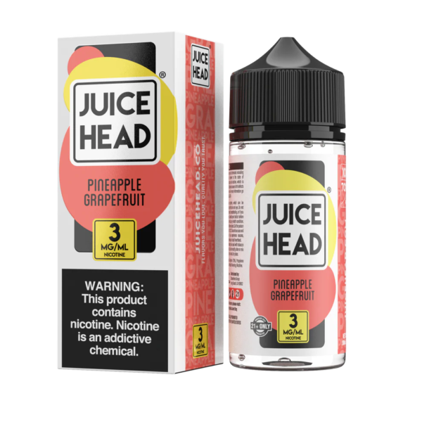 Juice Head Pineapple Grapefruit e-liquid bottle and packaging on a white background