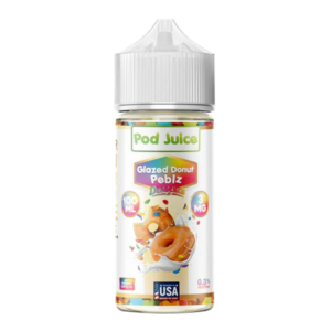 Pod-Juice_Glazed-Donut-Peblz_100_600x600_0ef56f90-cbb3-4ee4-965a-9cb5e2a24dcd Pod Juice Glazed Donut Pebiz vape juice bottle on a white background