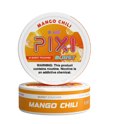 Screenshot2026-01-29002757 Pixi Burst pouches in Mango Chili flavor on a white background