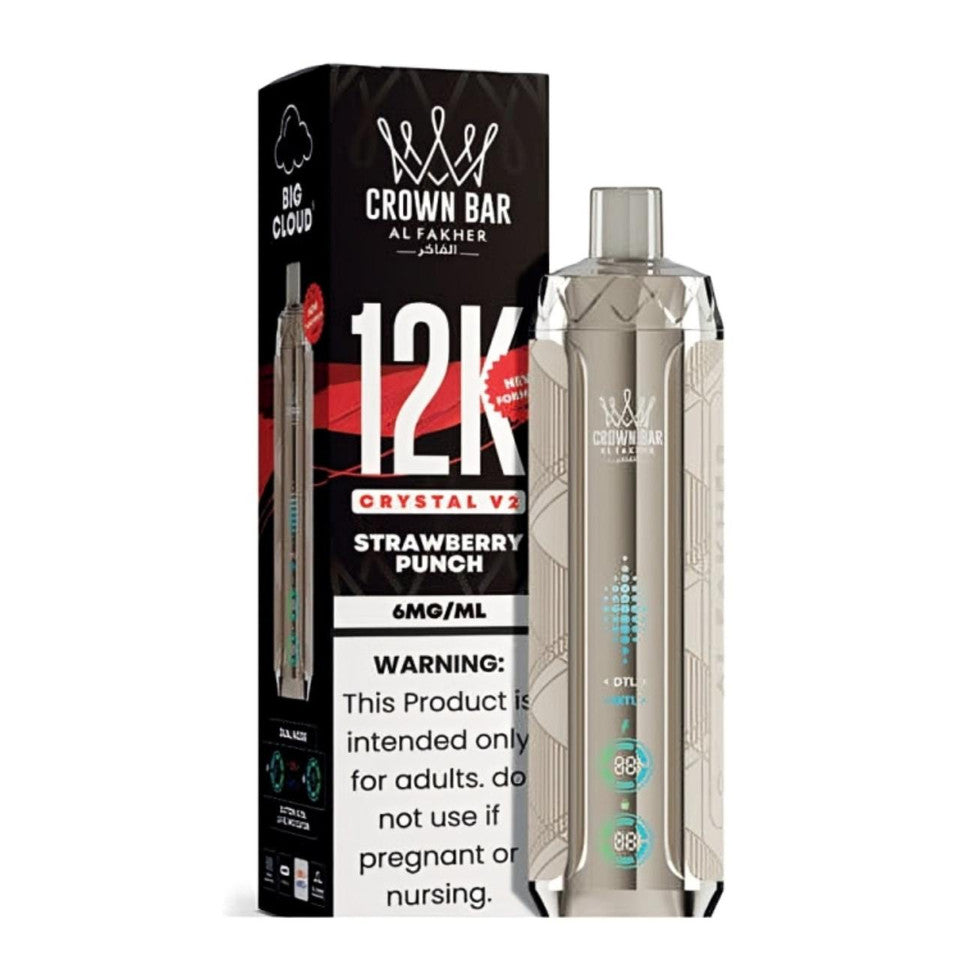 Strawberry Punch AL Fakher Crown Bar Crystal V2 Disposable Vape
