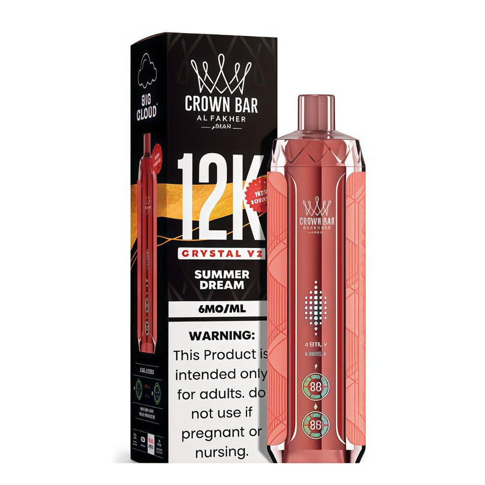 Summer Dream AL Fakher Crown Bar Crystal V2 Disposable Vape 12000 Puffs