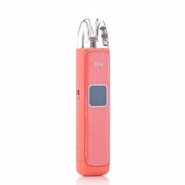 Uwell_Caliburn_G4_35W_Pod_System Coral-colored electronic device with 'G4' branding on a white background
