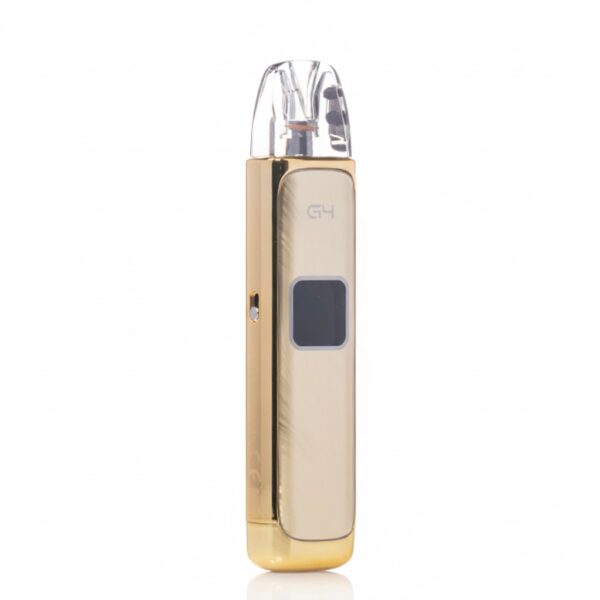 Uwell_Caliburn_G4_35W_Pod_System_gold Gold vape device with 'G4' branding on a white background