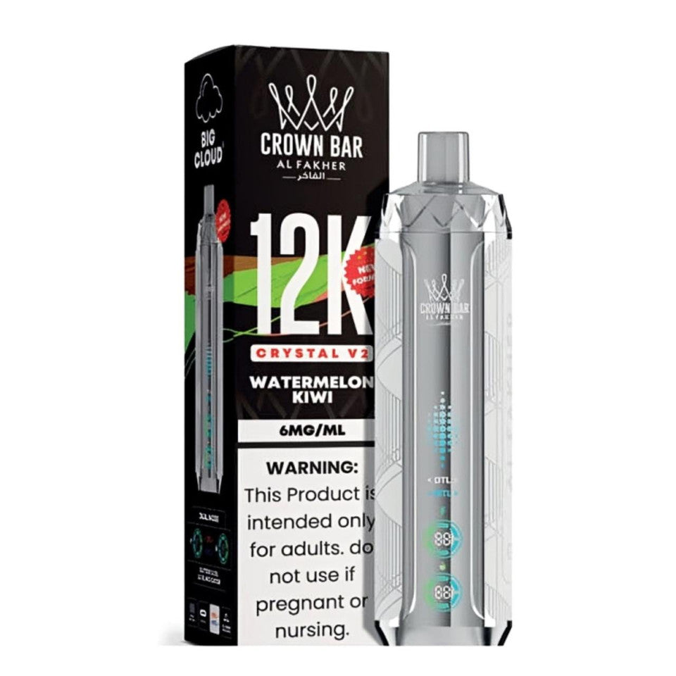Watermelon Kiwi AL Fakher Crown Bar Crystal V2 Disposable Vape 12000 Puffs