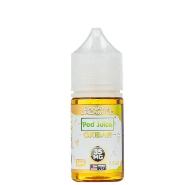 Pod Juice Oxbar vape juice bottle on a white background