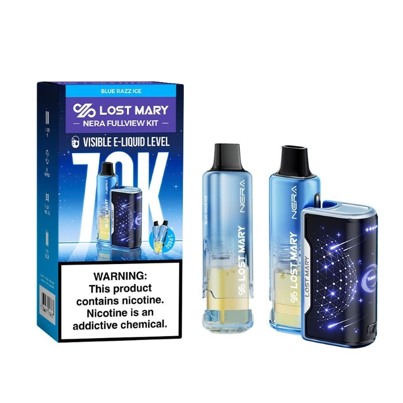 BLUE RAZZ ICE LOST MARY NERA FULLVIEW 70K DISPOSABLE VAPE KIT