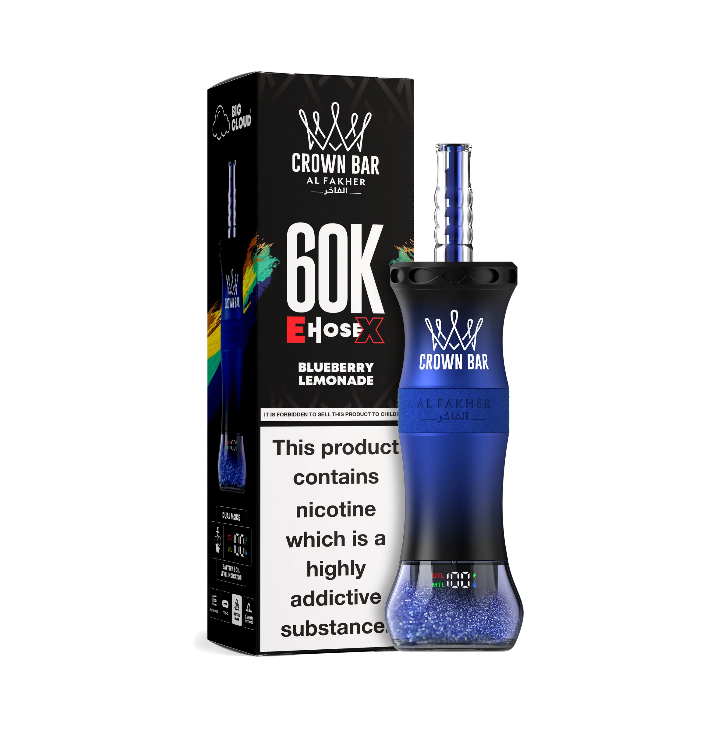 Blueberry Lemonade Al Fakher Crown Bar Vape 60K