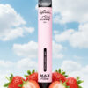 hyppe-max-flow-mesh-strawberry-sky-device Pink vape pen with branding on a white background