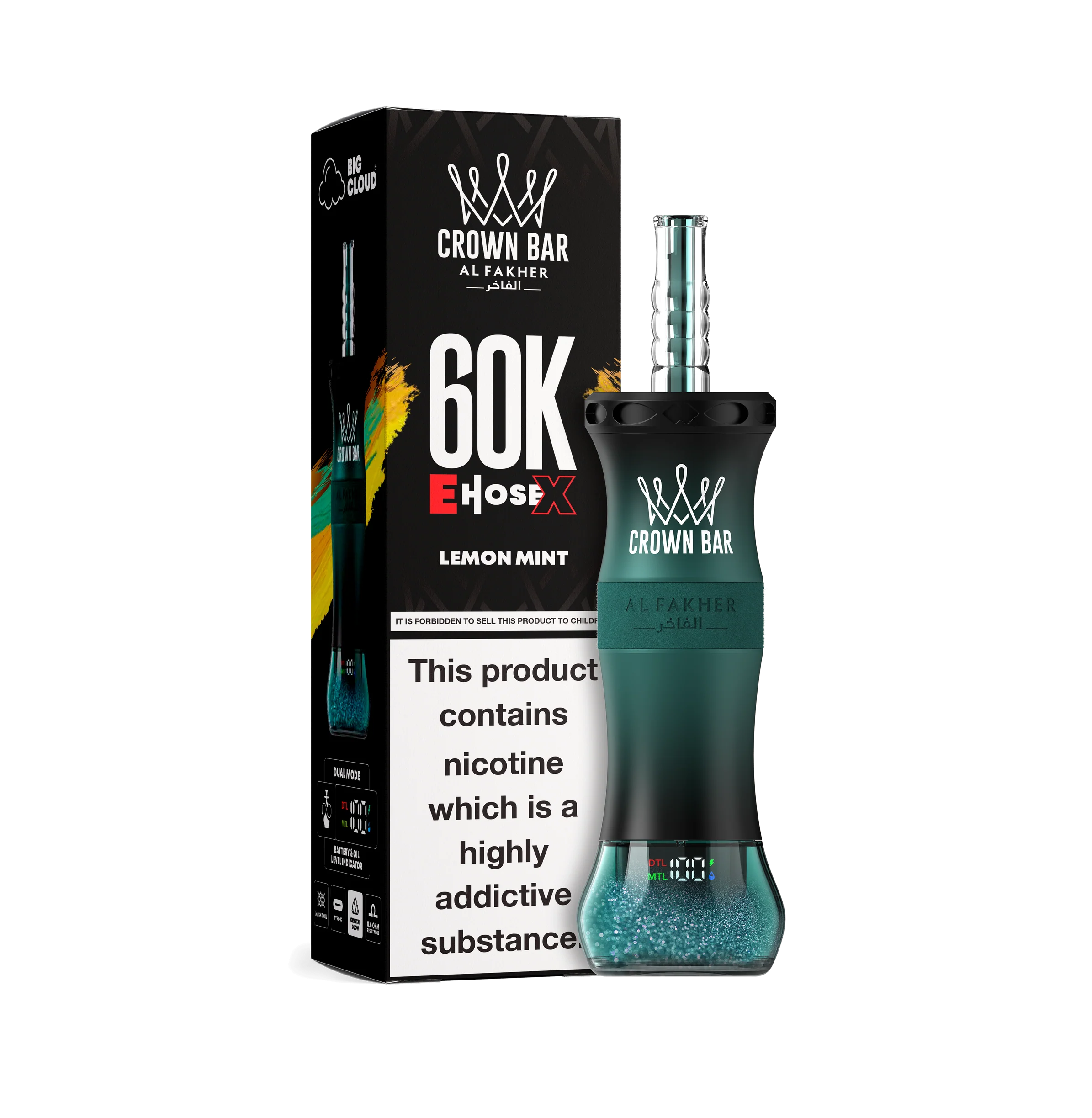 Lemon Mint Al Fakher Crown Bar Vape 60K