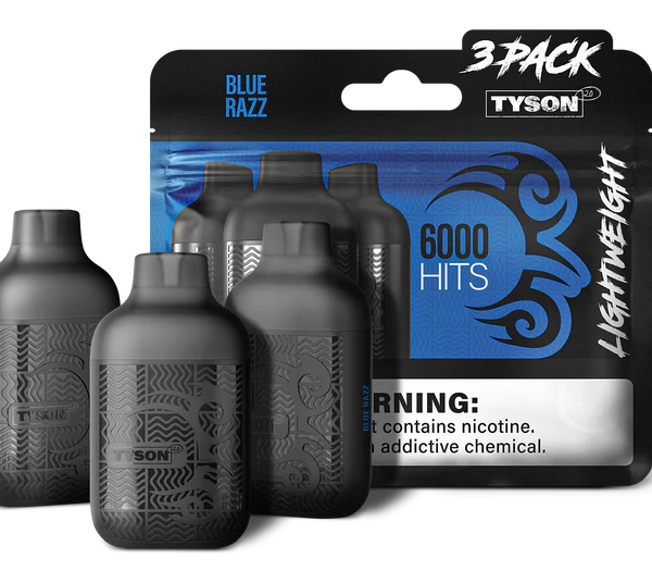 BLUE RAZZ TYSON 2.0 VAPE Lightweight 3 Pack