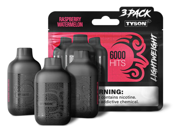 RASPBERRY WATERMELON TYSON 2.0 VAPE Lightweight 3 Pack