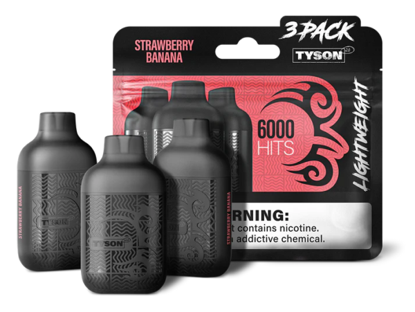 STRAWBERRY BANANA TYSON 2.0 VAPE Lightweight 3 Pack
