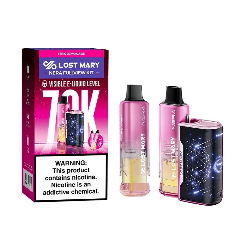 PINK LEMONADE LOST MARY NERA FULLVIEW 70K DISPOSABLE VAPE KIT