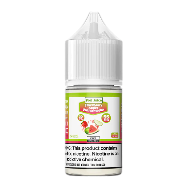 Vape juice bottle with a white cap on a white background