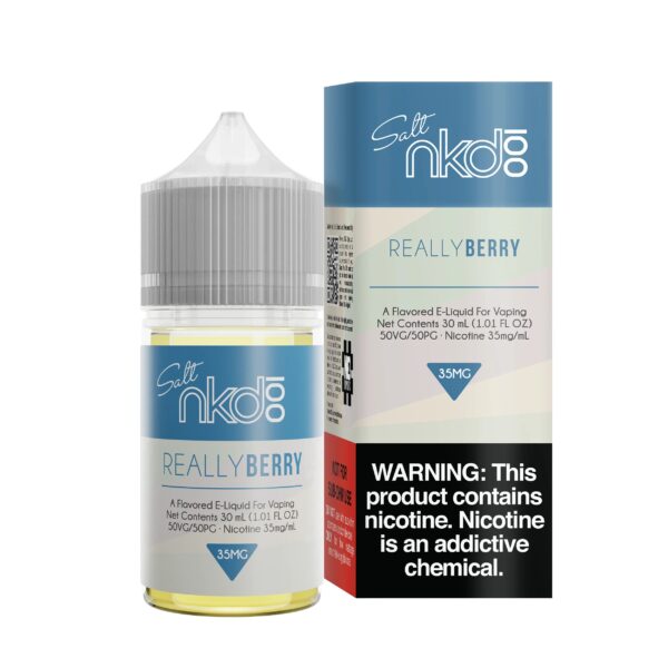 Salt Nkdg Really Berry e-liquid bottle and packaging on a white background
