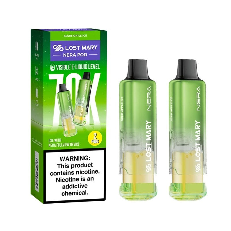 SOUR APPLE ICE LOST MARY NERA FULLVIEW 70K DISPOSABLE PODS