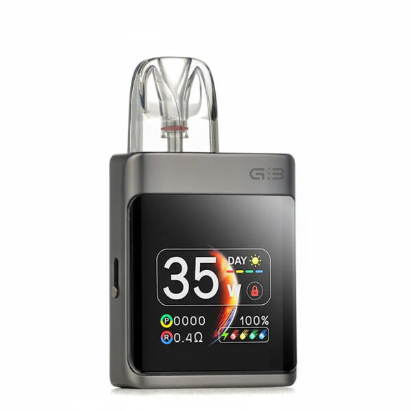Electronic device with a digital display on a white background