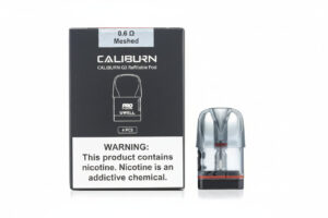 uwell-caliburn-g3-pod-with-box-packaging Caliburn G3 refillable pod with packaging on a white background