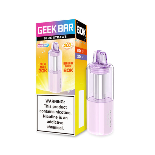 Blue Straws Geek Bar Mate Pod 60K